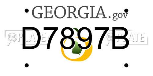 D7897B Georgia License Plate