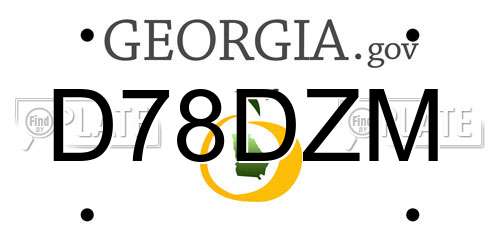 D78DZM Georgia License Plate