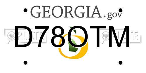 D78OTM Georgia License Plate