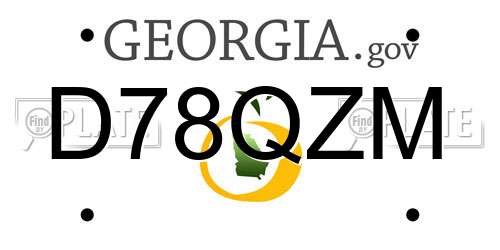 D78QZM Georgia License Plate