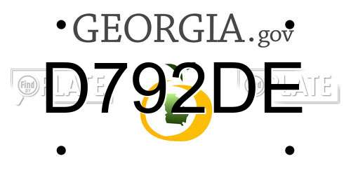 D792DE Georgia License Plate