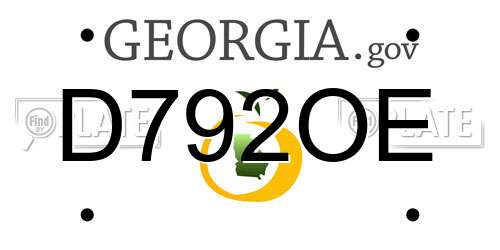 D792OE Georgia License Plate