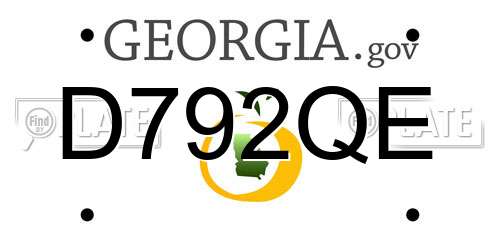 D792QE Georgia License Plate