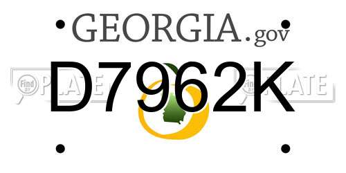 D7962K Georgia License Plate