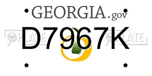 D7967K Georgia License Plate