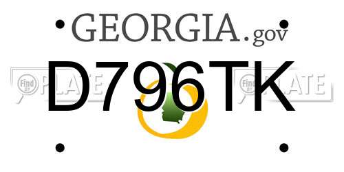 D796TK Georgia License Plate