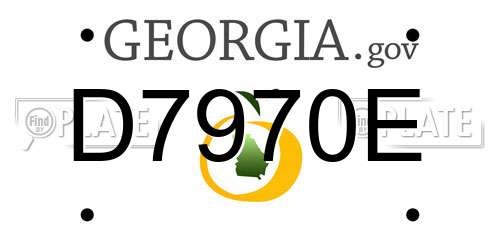 D7970E Georgia License Plate