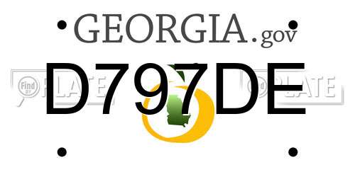 D797DE Georgia License Plate