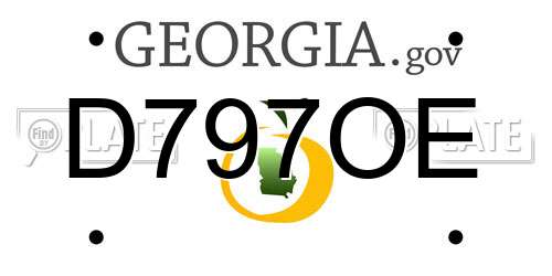 D797OE Georgia License Plate