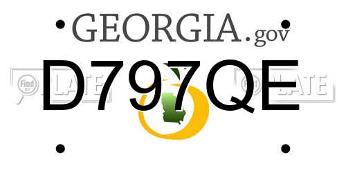 D797QE Georgia License Plate