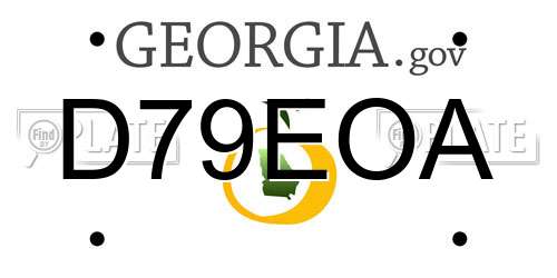 D79EOA Georgia License Plate