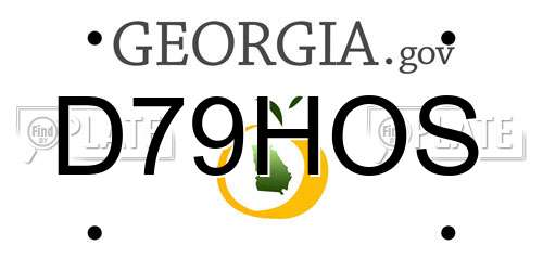 D79HOS Georgia License Plate