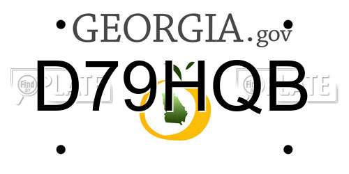 D79HQB Georgia License Plate