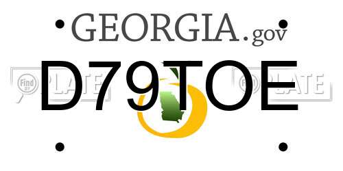D79TOE Georgia License Plate