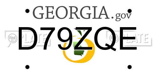 D79ZQE Georgia License Plate