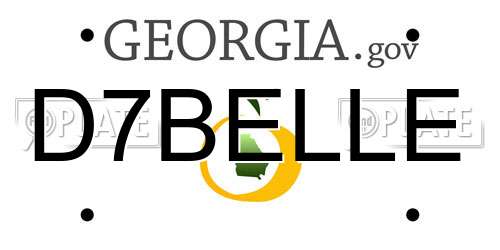 D7BELLE Georgia License Plate