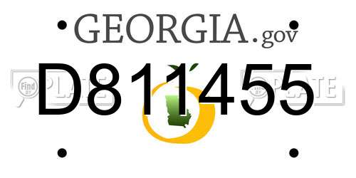 D811455 Georgia License Plate