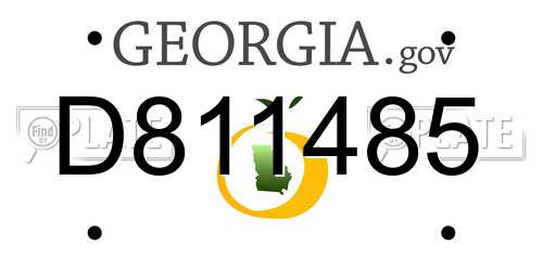 D811485 Georgia License Plate