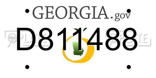 D811488 Georgia License Plate