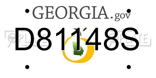 D81148S Georgia License Plate