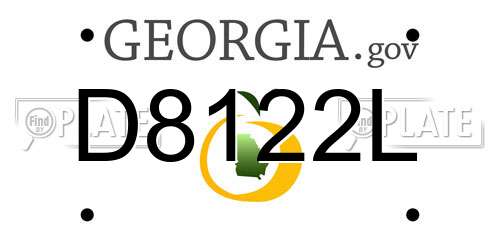 D8122L Georgia License Plate