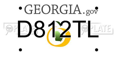 D812TL Georgia License Plate