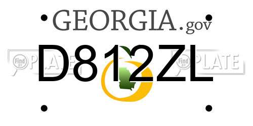 D812ZL Georgia License Plate