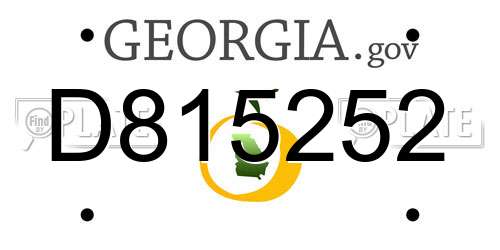 D815252 Georgia License Plate