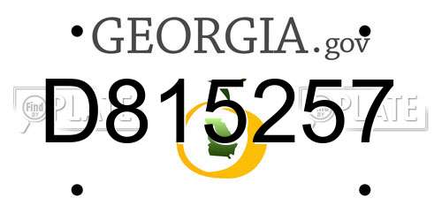 D815257 Georgia License Plate
