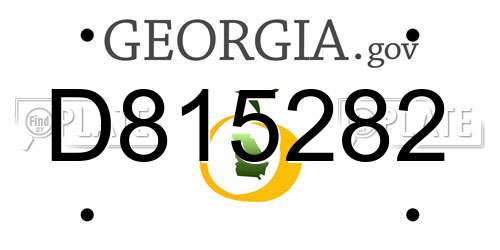 D815282 Georgia License Plate