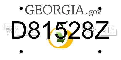 D81528Z Georgia License Plate