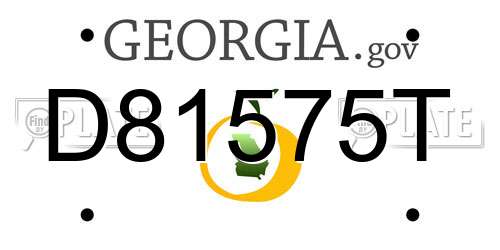 D81575T Georgia License Plate