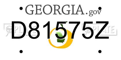 D81575Z Georgia License Plate