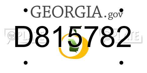 D815782 Georgia License Plate