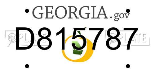 D815787 Georgia License Plate