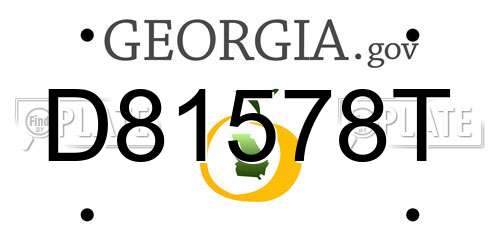 D81578T Georgia License Plate