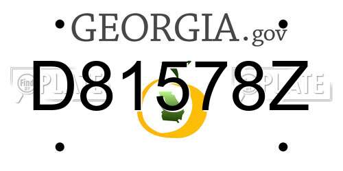 D81578Z Georgia License Plate