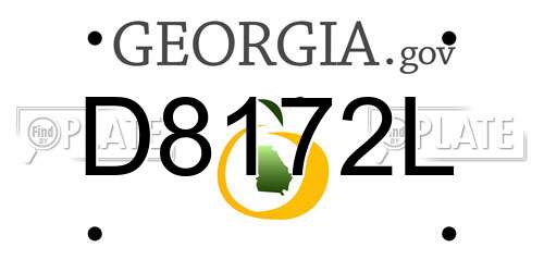 D8172L Georgia License Plate