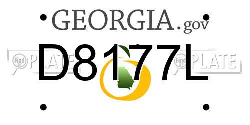 D8177L Georgia License Plate