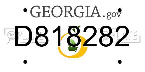 D818282 Georgia License Plate
