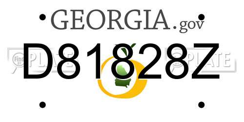 D81828Z Georgia License Plate