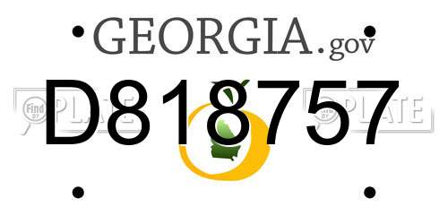 D818757 Georgia License Plate