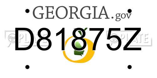 D81875Z Georgia License Plate