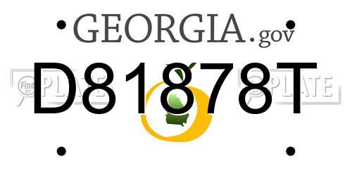 D81878T Georgia License Plate