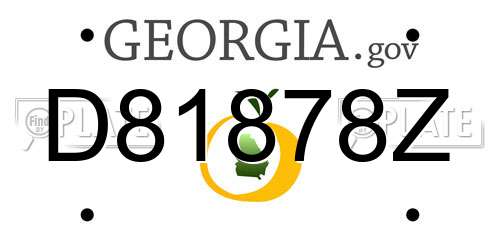 D81878Z Georgia License Plate