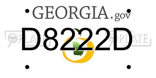 D8222D Georgia License Plate