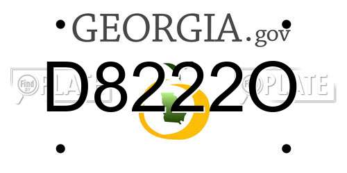 D8222O Georgia License Plate