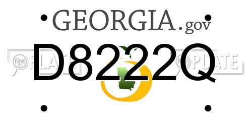 D8222Q Georgia License Plate