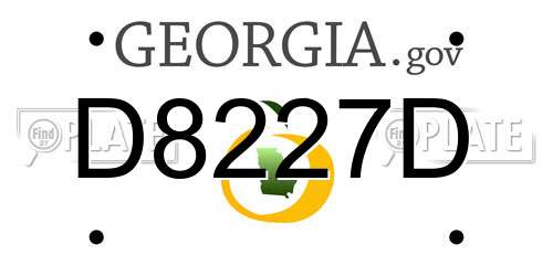 D8227D Georgia License Plate
