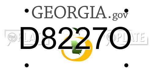 D8227O Georgia License Plate